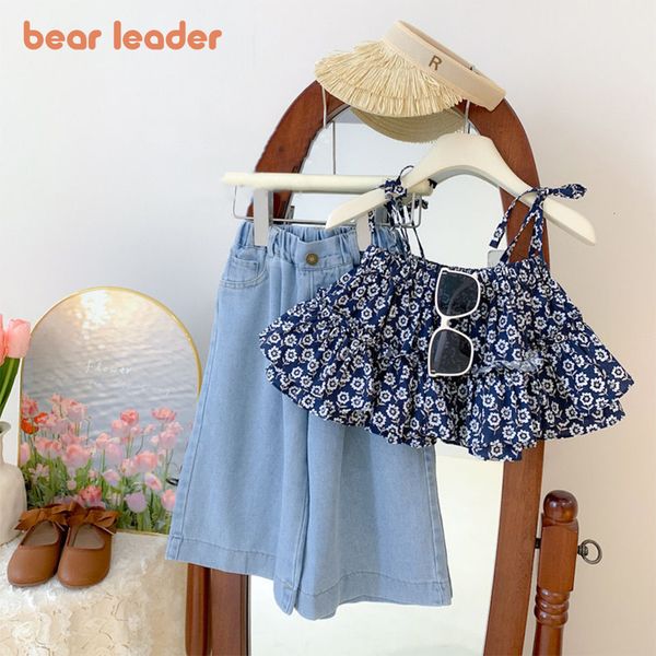 sets suits bear leader girls summer 2023 korean childrens fragmented flower hanging denim wide leg pants two piece 230508
sets suits bear leader girls summer 2023 korean childrens fragmented flower hanging denim wide leg pants two piece 230508