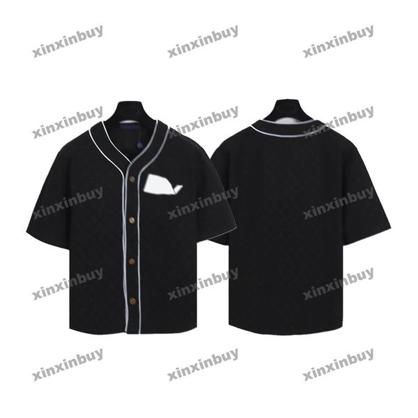 xinxinbuy men designer tee t shirt 23ss knitted baseball letter jacquard fabric short sleeve cotton women black white s-2xl, Black;brown
xinxinbuy men designer tee t shirt 23ss knitted baseball letter jacquard fabric short sleeve cotton women black white s-2xl, Black;brown