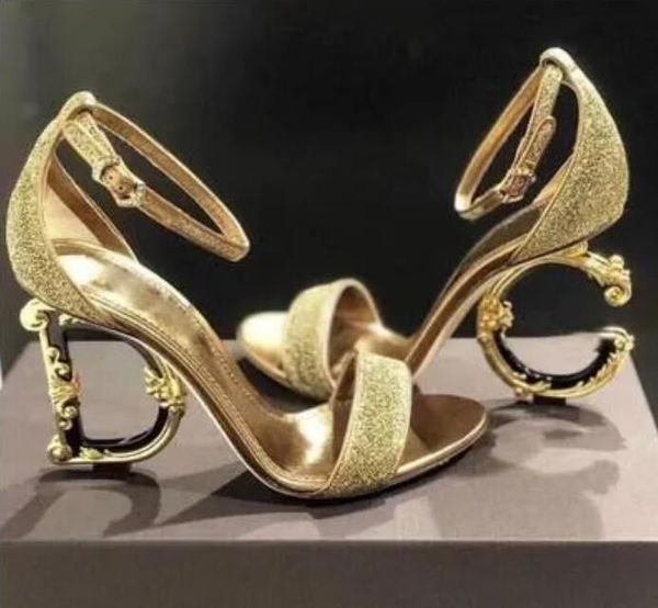 202 high heel sandals for women genuine leather with d letter carved heel sandals, Black
202 high heel sandals for women genuine leather with d letter carved heel sandals, Black