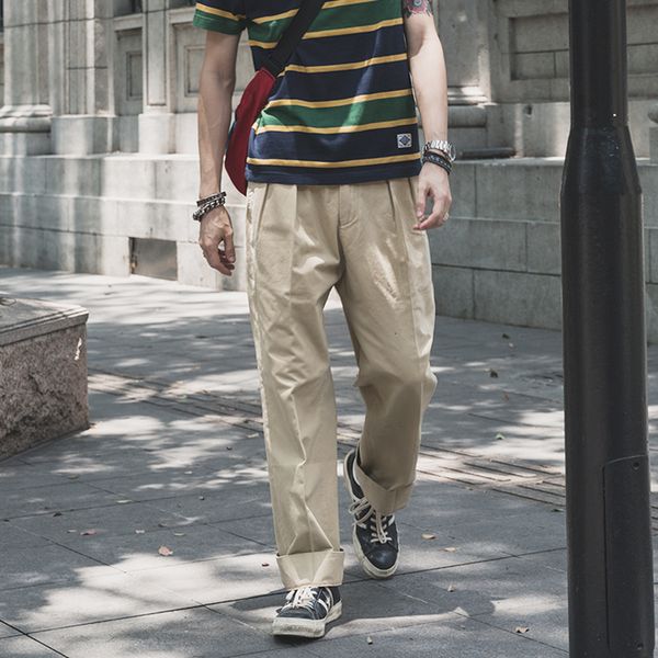 men's pants non stock 1930s ivy style double pleated chino trousers suit pants style men's casual loose straight khaki cargo pants, Black
men's pants non stock 1930s ivy style double pleated chino trousers suit pants style men's casual loose straight khaki cargo pants, Black