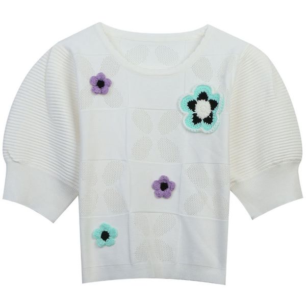 428 2023 runway summer brand same style sweater short sleeve pullover crew neck green white fashion clothes womens mingmo, White;black
428 2023 runway summer brand same style sweater short sleeve pullover crew neck green white fashion clothes womens mingmo, White;black