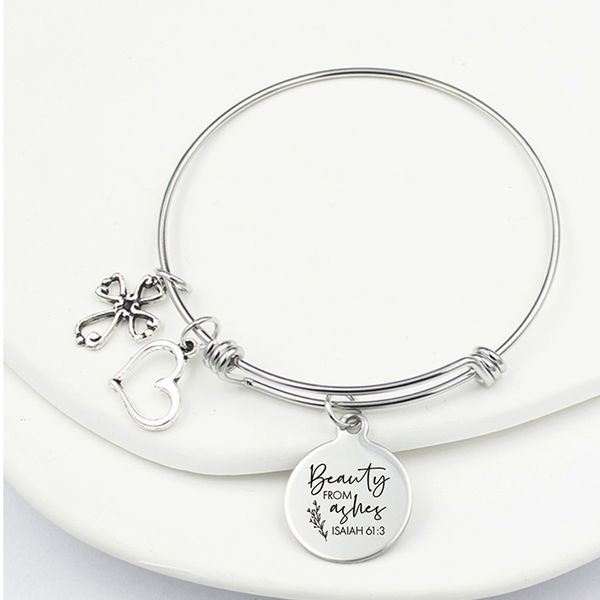 wholesale stainless steel bangle christian bracelet for women gift engraved motivation word steel charm heart cross inspiration jewelry, Golden;silver
wholesale stainless steel bangle christian bracelet for women gift engraved motivation word steel charm heart cross inspiration jewelry, Golden;silver