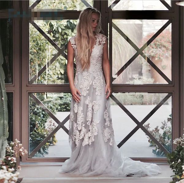 setwell ivory lace a line wedding dresses v neck sweep train country wedding gowns custom cap sleeves plus size bridal dress, White
setwell ivory lace a line wedding dresses v neck sweep train country wedding gowns custom cap sleeves plus size bridal dress, White