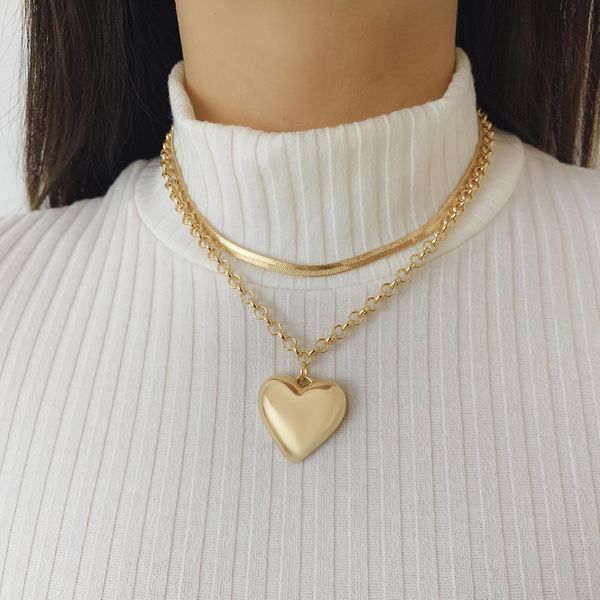 new exaggerated love earrings sweet cool wind bone collar simple cool metal necklace y2k jewelry chains jewelry for women, Silver
new exaggerated love earrings sweet cool wind bone collar simple cool metal necklace y2k jewelry chains jewelry for women, Silver