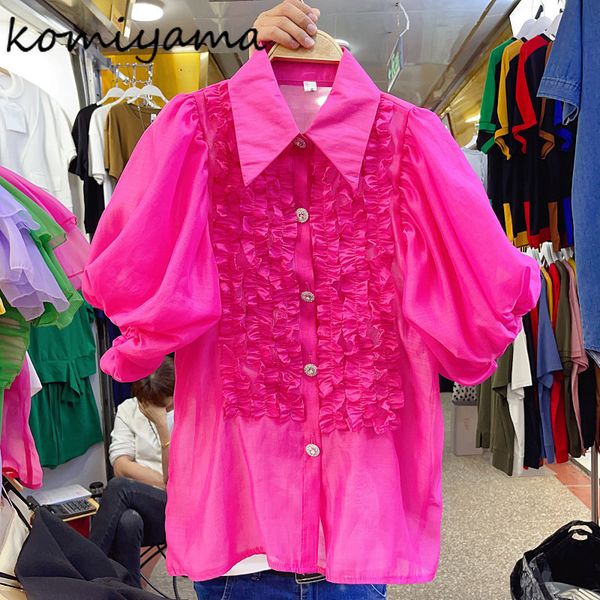 womens blouses shirts komiyama fungus exquisite button ruched blusas mujer lantern short sleeve shirt summer clothes women 230509, White
womens blouses shirts komiyama fungus exquisite button ruched blusas mujer lantern short sleeve shirt summer clothes women 230509, White