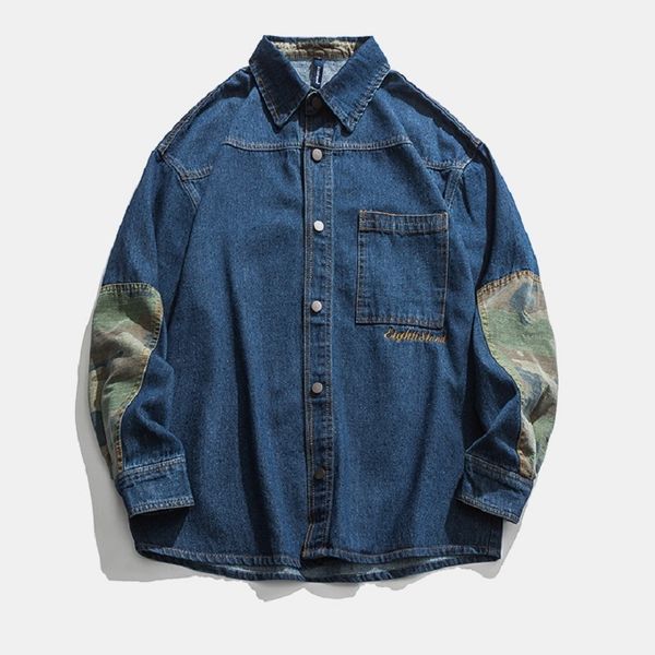 men's jackets men's fashion camouflage patchwork denim shirt jacket spring and autumn american style back letter embroidery loose, Black;brown
men's jackets men's fashion camouflage patchwork denim shirt jacket spring and autumn american style back letter embroidery loose, Black;brown