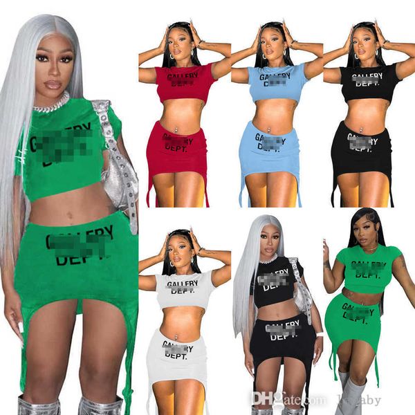 2023 summer women two piece dress desinger clothing letter print round neck exposed navel short sleeve irregular half skirt set, White
2023 summer women two piece dress desinger clothing letter print round neck exposed navel short sleeve irregular half skirt set, White