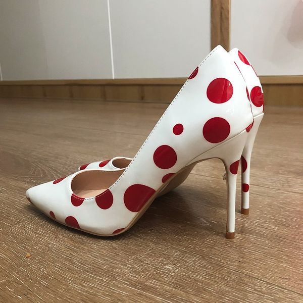 red polka dot women shoes shiny red bottoms patent leather pointy toe stiletto high heels chic ol ladies slip on pumps printed party shoes w, Black
red polka dot women shoes shiny red bottoms patent leather pointy toe stiletto high heels chic ol ladies slip on pumps printed party shoes w, Black