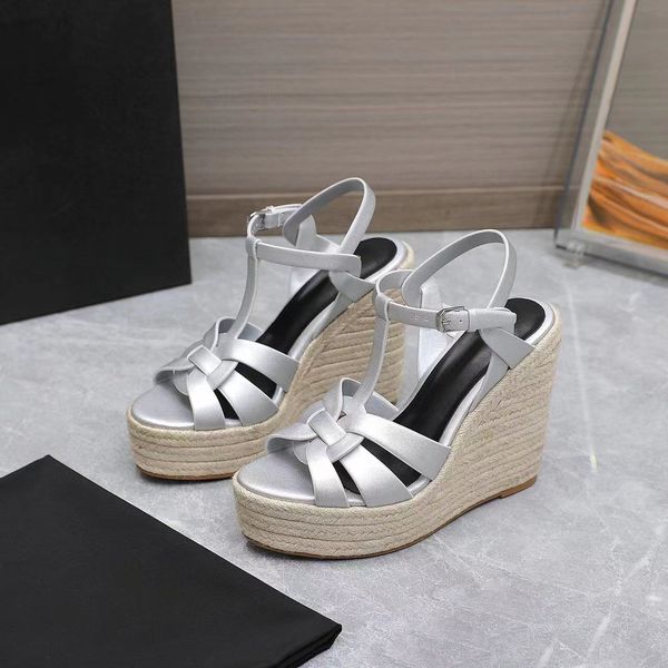 Image of Sandals Shoes Fashion Women&#039;s Dance Shoes Sexy High Heels Suede Women&#039;s Metal Belt Buckle Wedge Heels Women&#039;s Shoes