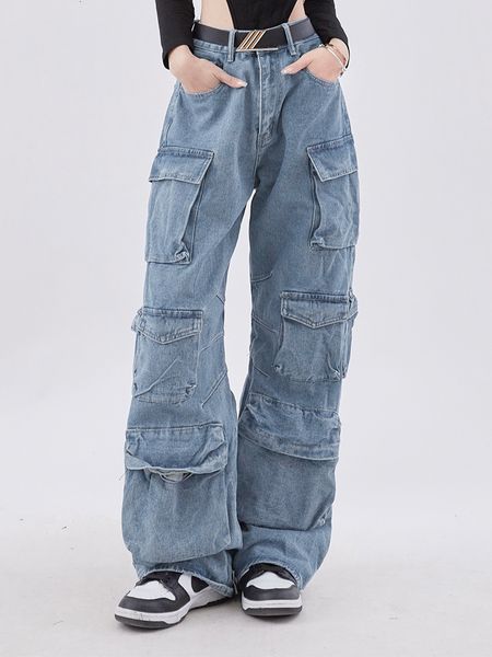 women s jeans grunge jins kebesaran gaya jalanan celana denim longgar dengan kantong mode korea musim semi gugur y2k untuk wanita 230509, Blue
women s jeans grunge jins kebesaran gaya jalanan celana denim longgar dengan kantong mode korea musim semi gugur y2k untuk wanita 230509, Blue