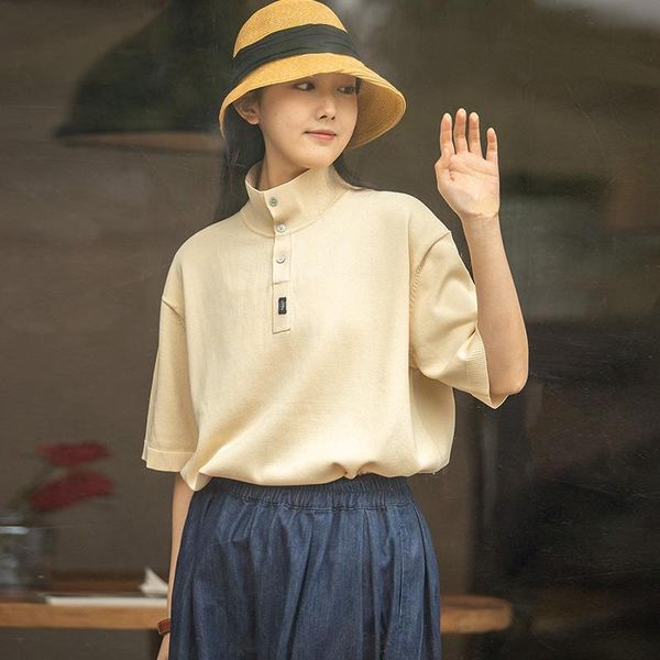 polos maden vintage knit short sleeve polo shirts for women solid color casual loose 3buttons tshirt summer sport uniform tee, White
polos maden vintage knit short sleeve polo shirts for women solid color casual loose 3buttons tshirt summer sport uniform tee, White