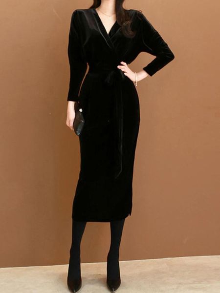 dresses new fashion elegant women dress temperament retro casual lady black simple vneck wrap slim velvet club robe femme mujer vestido, Black;gray
dresses new fashion elegant women dress temperament retro casual lady black simple vneck wrap slim velvet club robe femme mujer vestido, Black;gray
