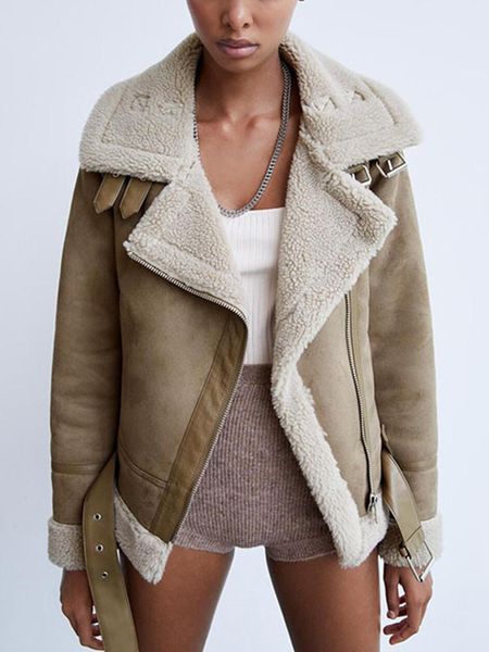 fur kbat 2023 winter women faux shearling jackets sheepskin fake leather jackets coat lady thick warm suede lambs short brown coats, Black
fur kbat 2023 winter women faux shearling jackets sheepskin fake leather jackets coat lady thick warm suede lambs short brown coats, Black