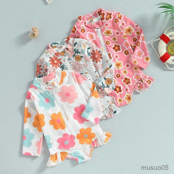 two-pieces ruffle long sleeve kids baby girls swimsuits summer floral zipper ruffles jumpsuit swimwear toddler beachwear bathing suits, Blue
two-pieces ruffle long sleeve kids baby girls swimsuits summer floral zipper ruffles jumpsuit swimwear toddler beachwear bathing suits, Blue
