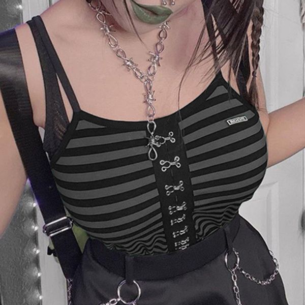 camisoles tanks dark black wind open back contrast stripe slim tank metal breasted waist tight suspender korean fashion clothing 230508, Black;white
camisoles tanks dark black wind open back contrast stripe slim tank metal breasted waist tight suspender korean fashion clothing 230508, Black;white