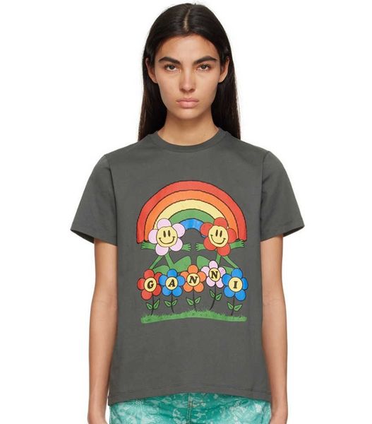 2023ss gan women designer t shirt new summer cotton smiling face grey short sleeve fashion, White
2023ss gan women designer t shirt new summer cotton smiling face grey short sleeve fashion, White