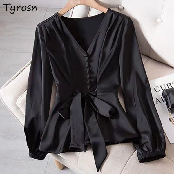 t-shirt l4xl blouses women elegant solid black vneck design button bow shirts high street fashion slim long sleeve lady clothing, White
t-shirt l4xl blouses women elegant solid black vneck design button bow shirts high street fashion slim long sleeve lady clothing, White