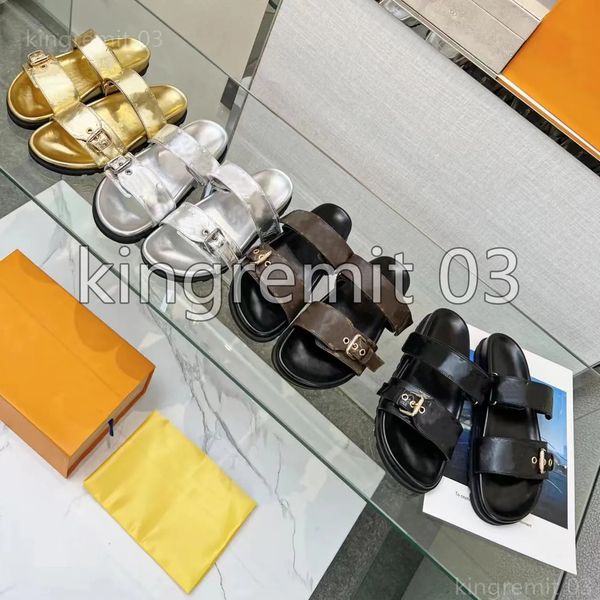 designer sandals bom dia comfort flat sandal gold sier metal sandals women buckle slides leather slippers presbyopia fashion shoe, Black
designer sandals bom dia comfort flat sandal gold sier metal sandals women buckle slides leather slippers presbyopia fashion shoe, Black