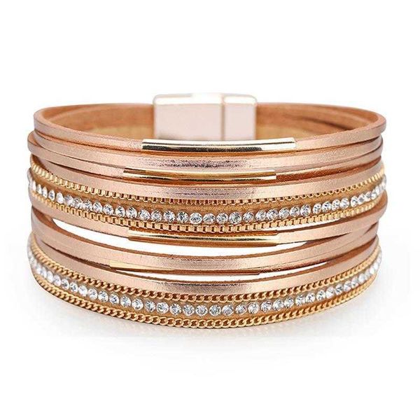bracelet fashion multi layer genuine leather slim chain copper tube stick on crystals, Black
bracelet fashion multi layer genuine leather slim chain copper tube stick on crystals, Black