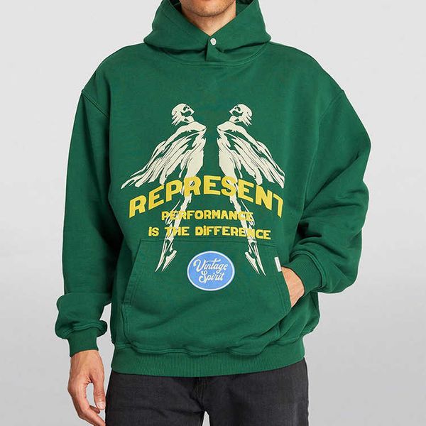 men's hoodies represent rep designer fashion angel foam print vintage high street versatile male, Black
men's hoodies represent rep designer fashion angel foam print vintage high street versatile male, Black