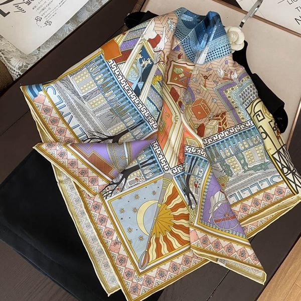 sarongs 14mm 100 silk bandana scarf neckerchief winter print large square shawl cape echarpe 35"x35" 230508, Blue;gray 
sarongs 14mm 100 silk bandana scarf neckerchief winter print large square shawl cape echarpe 35"x35" 230508, Blue;gray
