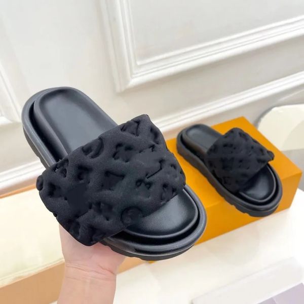 pool pillow mules slipper designer sliders fashion prints padded front strap summer sandels women men slides, Black
pool pillow mules slipper designer sliders fashion prints padded front strap summer sandels women men slides, Black