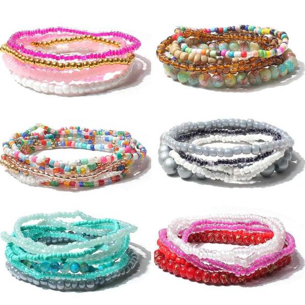 bohemian beaded strands bracelet fashion multi layer bead mixed color elastic, Black
bohemian beaded strands bracelet fashion multi layer bead mixed color elastic, Black