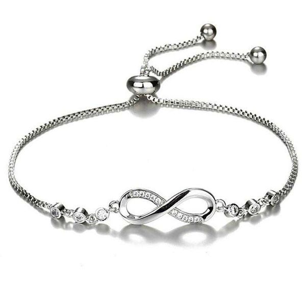 geometric infinite loop 8 word bracelet womens simple fashion crystal adjustable pull, Golden;silver
geometric infinite loop 8 word bracelet womens simple fashion crystal adjustable pull, Golden;silver