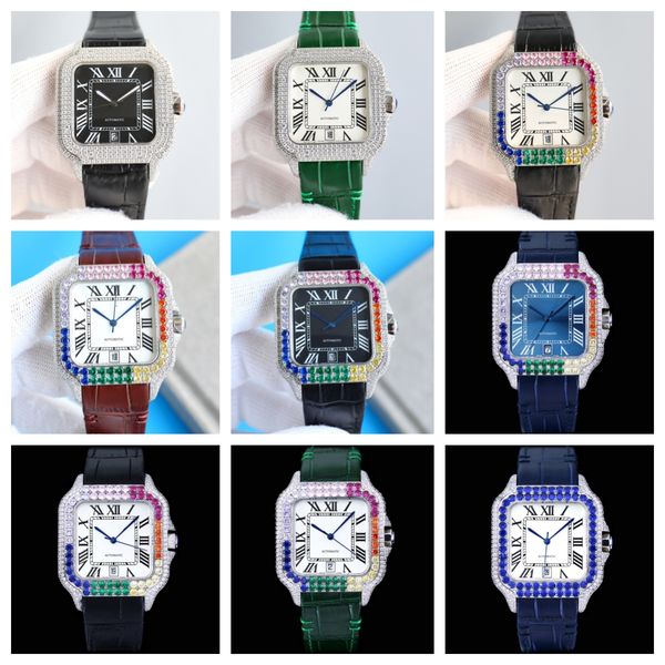 montre de luxe mens watches 40mm 8215 automatic mechanical movement 316l steel case leather strap colorful babysbreath diamond watch wristwa, Slivery;brown
montre de luxe mens watches 40mm 8215 automatic mechanical movement 316l steel case leather strap colorful babysbreath diamond watch wristwa, Slivery;brown