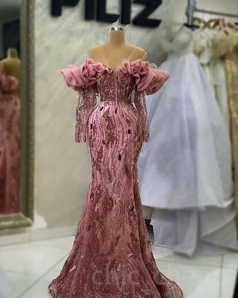

Aso Ebi 2023 Arabic Mermaid Pink Prom Dress Crystals Beaded Sexy Evening Formal Party Second Reception Birthday Engagement Gowns Dresses Robe de Soiree SH0148, Lavender