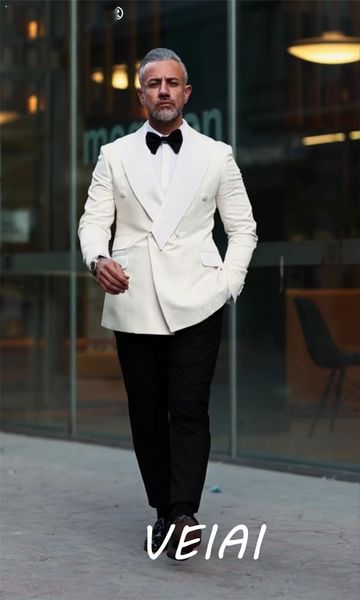 men's suits blazers ivory wedding suits for men double breasted blazer tuxedos groom wear trajes elegantes para hombre 2 piece coattrou, White;black
men's suits blazers ivory wedding suits for men double breasted blazer tuxedos groom wear trajes elegantes para hombre 2 piece coattrou, White;black