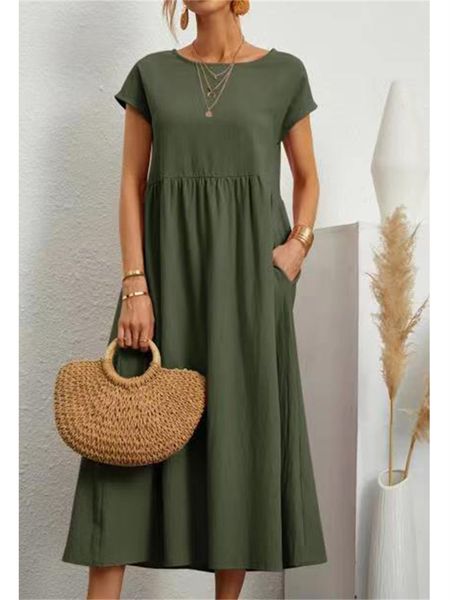 casual dresses summer maxi dress women elegant solid cotton and linen long dress female short sleeve o neck loose casual sundress ladies 230, Black;gray
casual dresses summer maxi dress women elegant solid cotton and linen long dress female short sleeve o neck loose casual sundress ladies 230, Black;gray