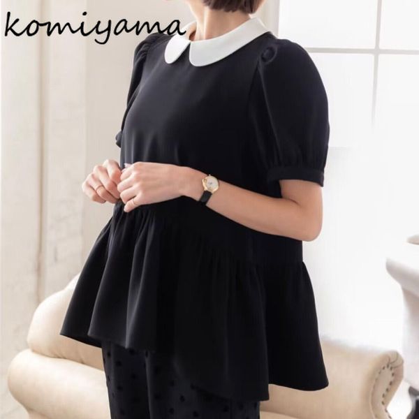 womens blouses shirts komiyama sweet contrast color peter pan collar summer puff short sleeve shirt loose casual blusas mujer 230509, White
womens blouses shirts komiyama sweet contrast color peter pan collar summer puff short sleeve shirt loose casual blusas mujer 230509, White