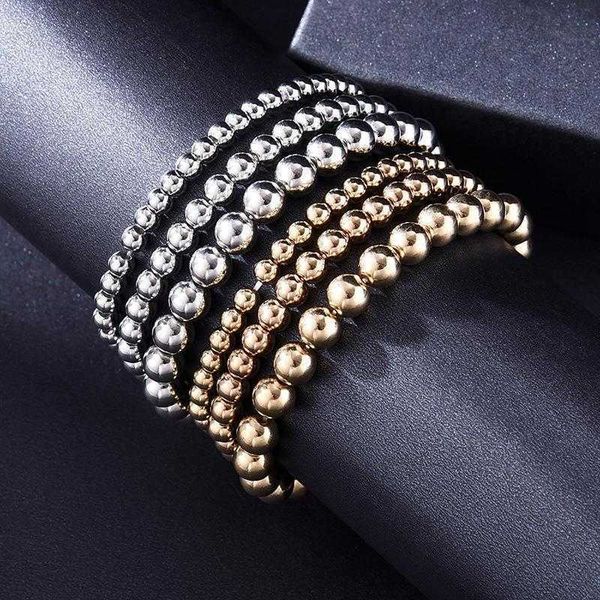 all match 4 5 6 bead bracelet set couple beach style geometric ccb elastic, Golden;silver
all match 4 5 6 bead bracelet set couple beach style geometric ccb elastic, Golden;silver