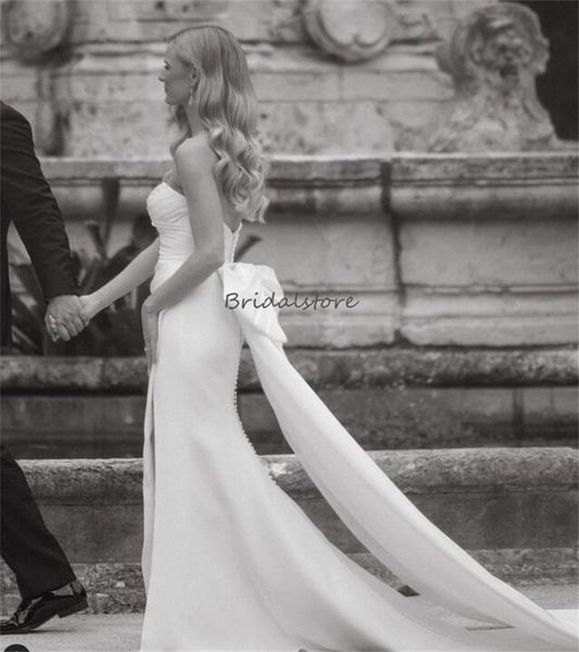 chic boho mermaid wedding dress with bow strapless soft satin bohemain bridal gowns elegant japanese korean rack bride new robe mariee femme, White
chic boho mermaid wedding dress with bow strapless soft satin bohemain bridal gowns elegant japanese korean rack bride new robe mariee femme, White