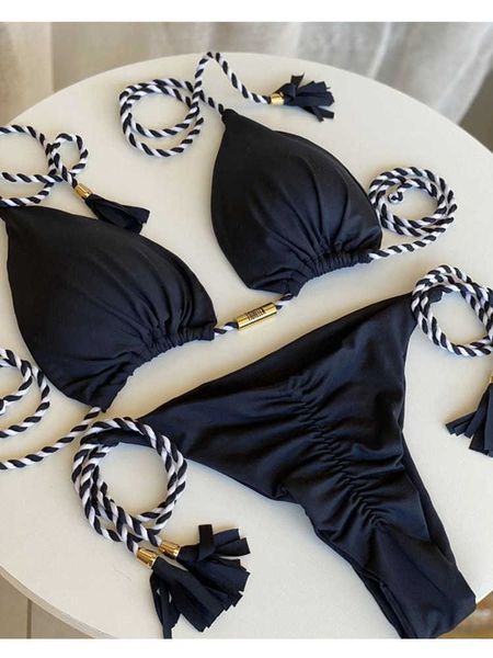 women's plus size swimwear women low cut bikini sets ladies huge rope swimsuit push up two pieces bathing suits 2022 summer micro swimw, Black
women's plus size swimwear women low cut bikini sets ladies huge rope swimsuit push up two pieces bathing suits 2022 summer micro swimw, Black
