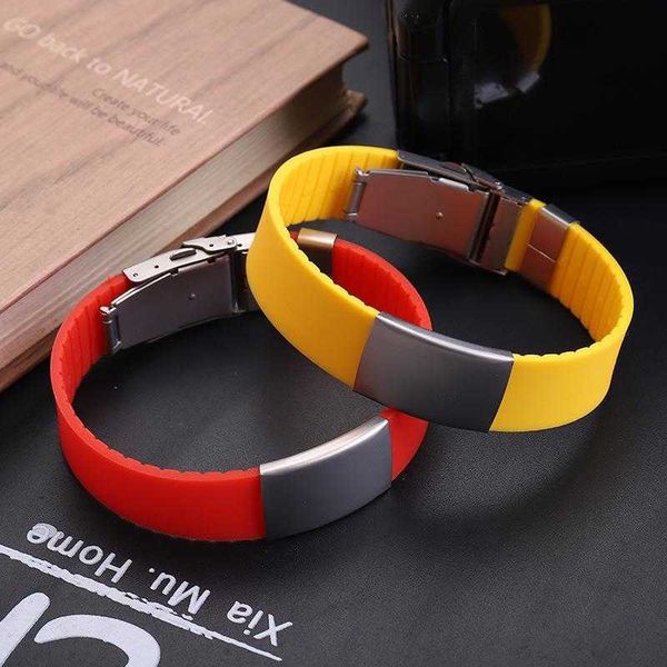 personalized can carve writing stainless steel silicone bracelet mens ornament accessories factory wholesale, Golden;silver
personalized can carve writing stainless steel silicone bracelet mens ornament accessories factory wholesale, Golden;silver