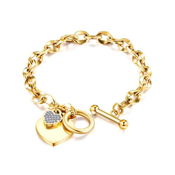 gejia ornament personalized simple titanium steel bracelet versatile fashion diamond embedded love heart ot buckle, Golden;silver
gejia ornament personalized simple titanium steel bracelet versatile fashion diamond embedded love heart ot buckle, Golden;silver