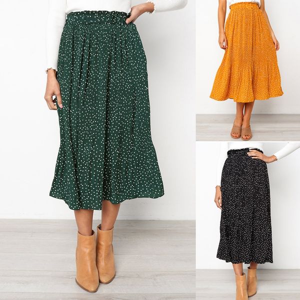 skirts white dots floral print pleated midi skirt women elastic high waist side pockets summer elegant female bottom 230509, Black
skirts white dots floral print pleated midi skirt women elastic high waist side pockets summer elegant female bottom 230509, Black