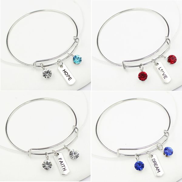 wholesale dream love faith hope bracelet rhinestone crystal charm bangle inspiration bracelets for women jewelry birthday gift pulsera, Golden;silver
wholesale dream love faith hope bracelet rhinestone crystal charm bangle inspiration bracelets for women jewelry birthday gift pulsera, Golden;silver