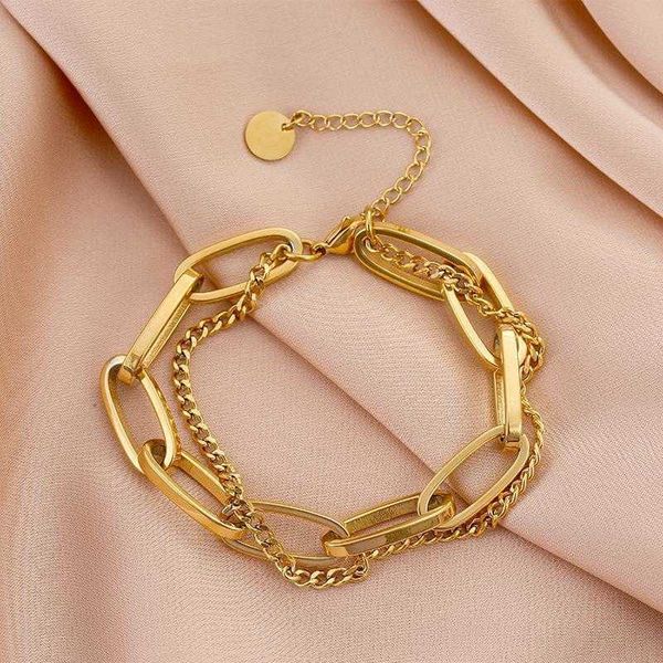 longrui retro fashionable golden long chain pendant double layer thick bracelet female fashion brand ornament, Black
longrui retro fashionable golden long chain pendant double layer thick bracelet female fashion brand ornament, Black