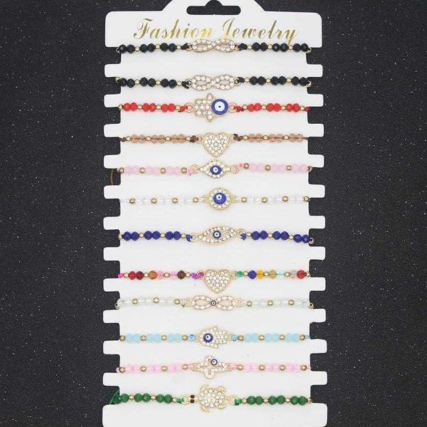 alloy diamond drop strands oil beaded devils eye woven bracelet simple 12 set, Black
alloy diamond drop strands oil beaded devils eye woven bracelet simple 12 set, Black