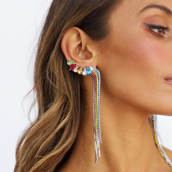 rhinestone accessories trend all-match color diamond tassel earrings nightclub party personality earringsunique designer shiny creative, Golden
rhinestone accessories trend all-match color diamond tassel earrings nightclub party personality earringsunique designer shiny creative, Golden