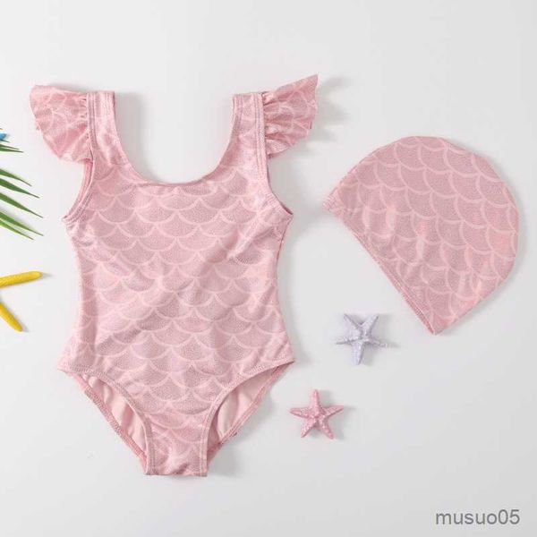 two-pieces swimwear kid girls summer new fish pattern one piece swimsuit with hat for children flying sleeve kids clothes girls 1-8years, Blue
two-pieces swimwear kid girls summer new fish pattern one piece swimsuit with hat for children flying sleeve kids clothes girls 1-8years, Blue