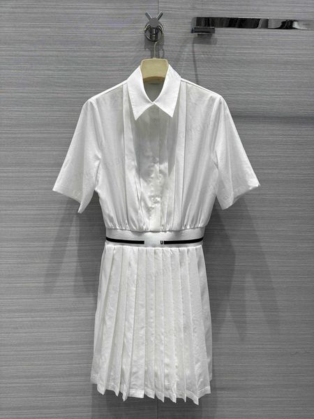 pleated shirt dress designer fashion short sleeves blended fabrics letter logo webbing dress temperament minimalist white pure summer dresse, Black;gray
pleated shirt dress designer fashion short sleeves blended fabrics letter logo webbing dress temperament minimalist white pure summer dresse, Black;gray