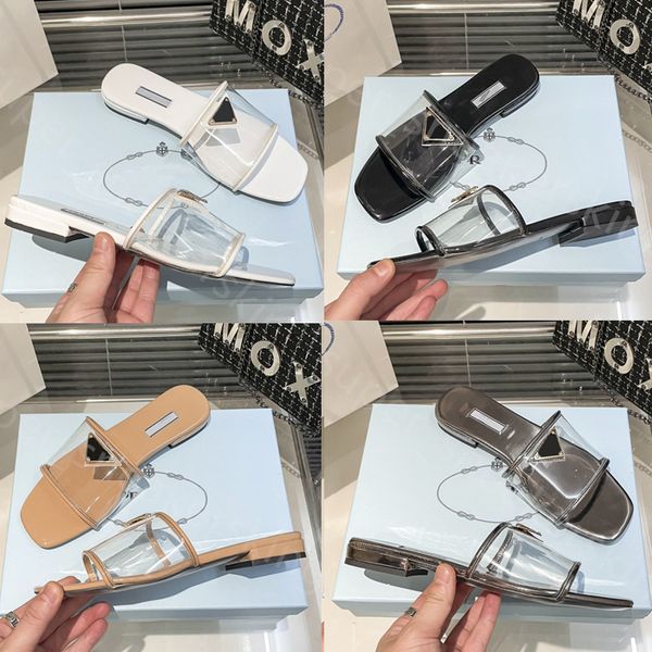 women slippers triangle sign flip flops summer mules imported transparent pvc slides soft breathable square head sandals full set bag box 35, Black 
women slippers triangle sign flip flops summer mules imported transparent pvc slides soft breathable square head sandals full set bag box 35, Black