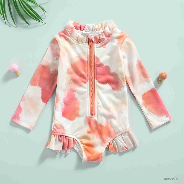 two-pieces toddler baby girls summer tie-dye printing swimsuit lovely infant beachwear ruffles long sleeve swimwear children clothes, Blue
two-pieces toddler baby girls summer tie-dye printing swimsuit lovely infant beachwear ruffles long sleeve swimwear children clothes, Blue