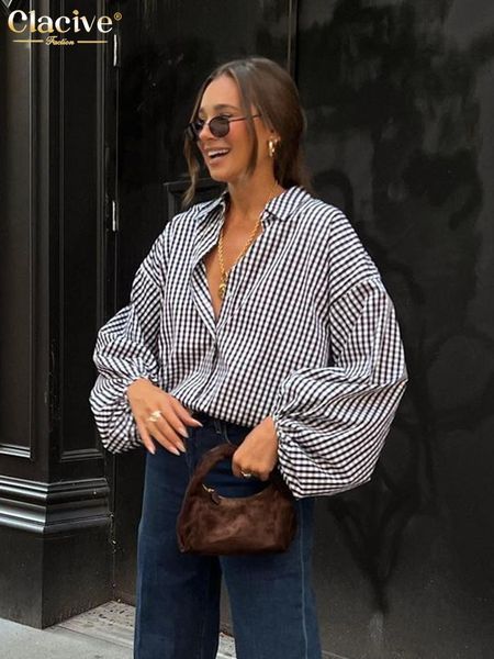 shirts clacive fashion black lattice women's blouse 2022 casual lapel puff sleeve office lady shirts streetwaer female clothing, White
shirts clacive fashion black lattice women's blouse 2022 casual lapel puff sleeve office lady shirts streetwaer female clothing, White