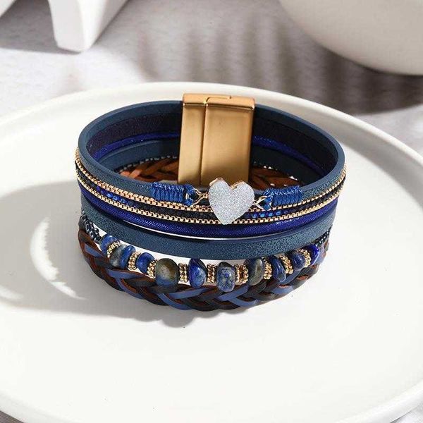 heart pendant vintage hand woven pu leather bracelet multilayer diamond ethnic style irregular gravel, Golden;silver
heart pendant vintage hand woven pu leather bracelet multilayer diamond ethnic style irregular gravel, Golden;silver