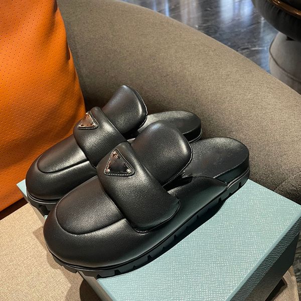 mules triangle padded slippers flattie clog sandals heeled platform heels open-toe shoes women's luxury designer leather outsole casual, Black
mules triangle padded slippers flattie clog sandals heeled platform heels open-toe shoes women's luxury designer leather outsole casual, Black